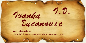 Ivanka Ducanović vizit kartica
